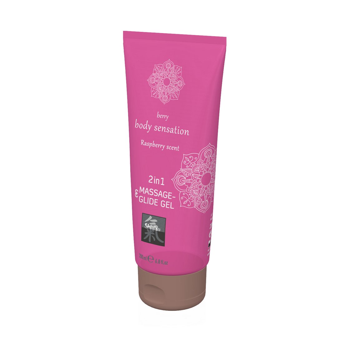 2 in 1 Massage and Glide Gel Raspberry 7 fl oz / 200 ml - EroticToyzMassage OliënHOT