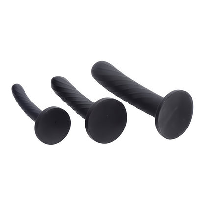 3 - delige Strap - on Siliconen Dildo Set - Zwart - EroticToyzVoorbinddildo'sXR Brands