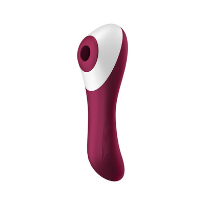 Insertbare Dubbele Air Pulse Vibrator - Wijnrood