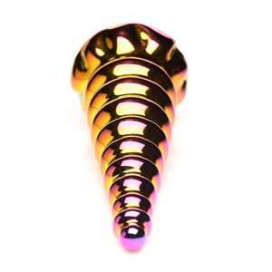 Glazen Dildo - Regenboog - 16 cm