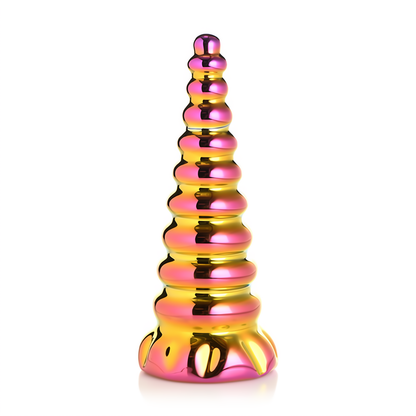 Glazen Dildo - Regenboog - 16 cm