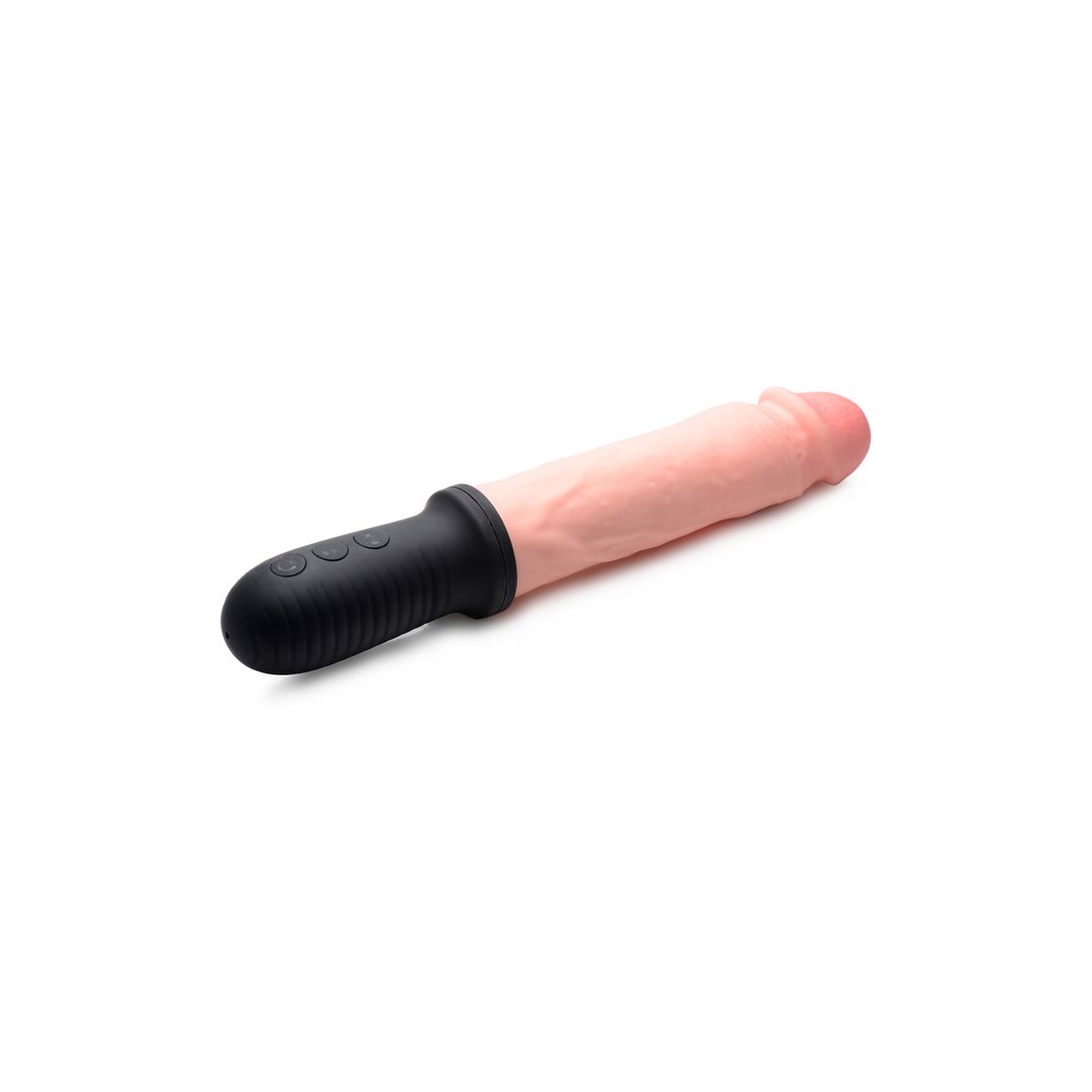 Vibrerende Dildo Met Handgreep - Aluminium - Pleasureplay Thrusting VibratorsXR Brands