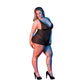 Babydoll met Open Rug en G - String Set - 2XL - Zwart - Pleasureplay Queen sizeMagic Silk