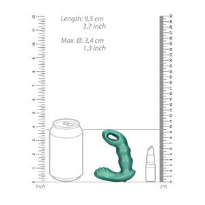 Beaded Vibrating Prostate Massager with Remote Control - Metallic Green - EroticToyzProducten,Toys,Anaal Toys,Prostaatstimulatoren,,MannelijkOuch! by Shots