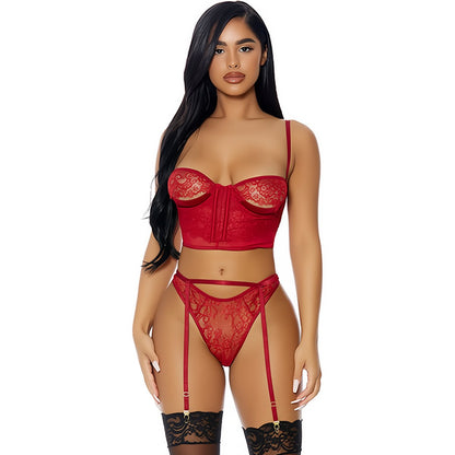 Binnenkijkje - Kanten Lingerie Set - S - EroticToyzProducten,Lingerie,Lingerie voor Haar,3 - Delige Set,Outlet,,VrouwelijkForplay