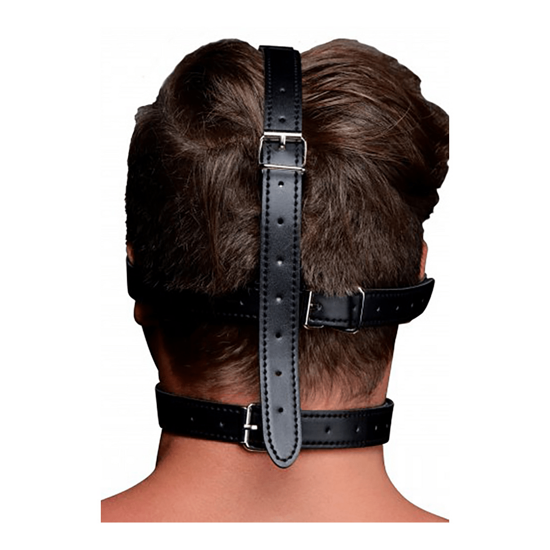 Blinddoek Harnas Met Bal Gag - Zwart/Rood - Pleasureplay GezichtsmaskerXR Brands
