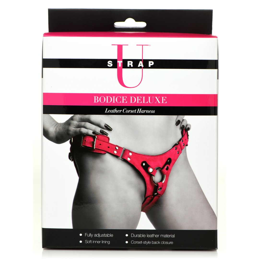Lederen Korset Harnas - Roze - Pleasureplay Voorbinddildo'sXR Brands
