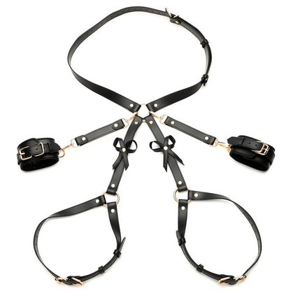 Bondage Harnas met Strikken XL/2XL - Zwart & Goud - EroticToyzRestraintsXR Brands