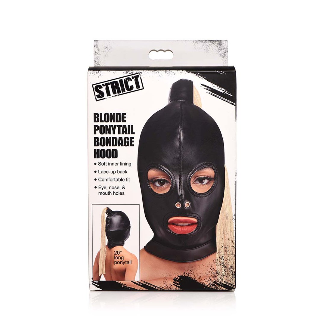 Bondage Mask with Blonde Ponytail - EroticToyzProducten,Toys,Fetish,Maskers,Fetish Masker,,XR Brands