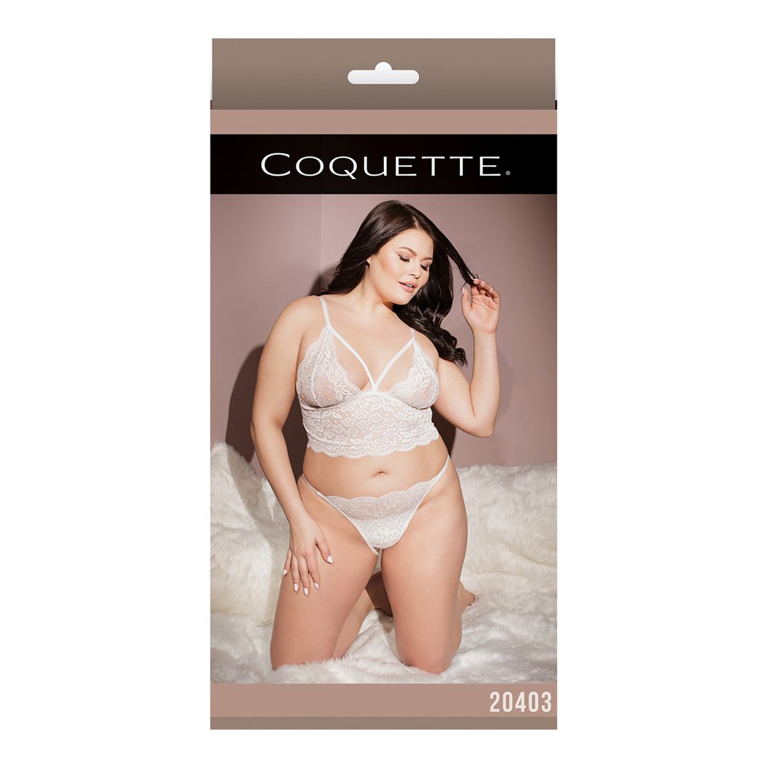 Bralette and Crotchless Tights - Plus Size - EroticToyzProducten,Lingerie,Lingerie voor Haar,2 - Delige Set,Queen size,Outlet,,VrouwelijkCoquette