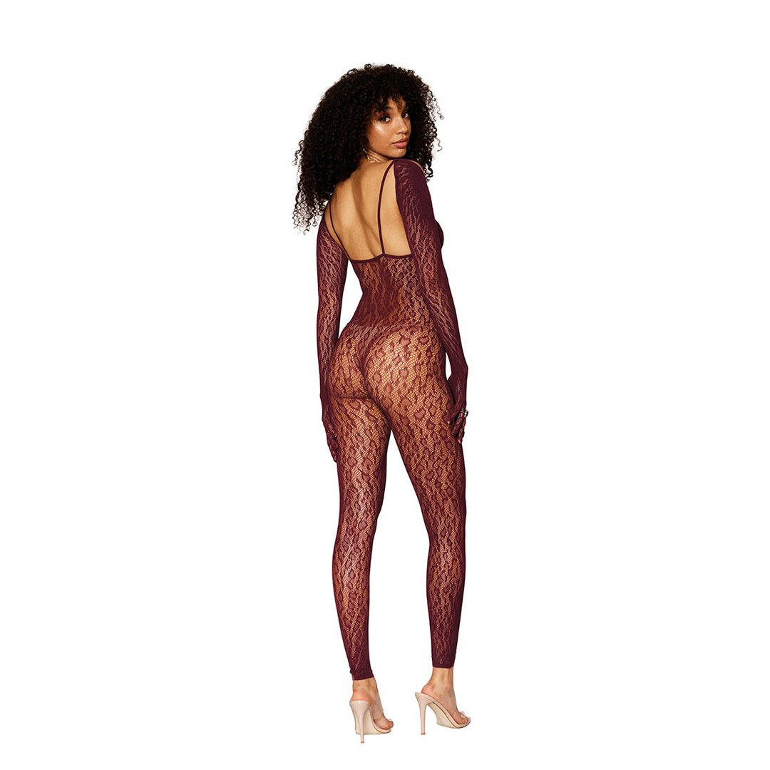 Catsuit Bodystocking and Shrug Diamond - One Size - Brown - EroticToyzProducten,Lingerie,Lingerie voor Haar,Bodystockings,,VrouwelijkDreamgirl