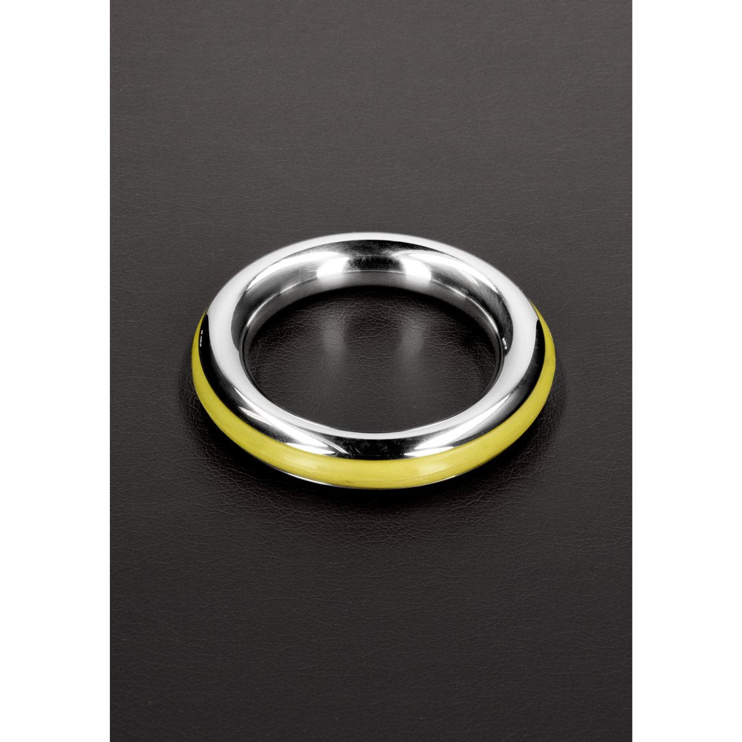 Cazzo Cock Ring 50mm RVS met Siliconen Inleg - Zwart - EroticToyzCockringenSteel by Shots