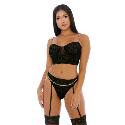 Chain Me Up - Bustier Set - XL - EroticToyzProducten,Lingerie,Lingerie voor Haar,2 - Delige Set,Outlet,,VrouwelijkForplay