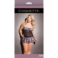 Chemise Plus Size Verleidelijk Schoolmeisje Design - Zwart - EroticToyzQueen sizeCoquette