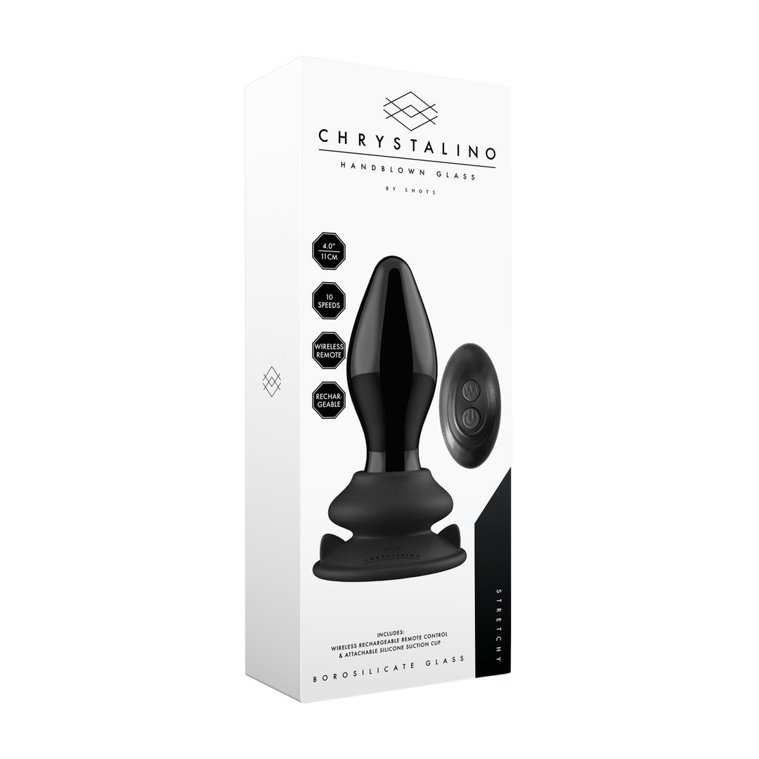 Chrystalino - Glazen Vibrator met Zuignap en Afstandsbediening - EroticToyzGlazen VibratorsChrystalino by Shots