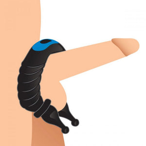 'Cobra Dual Stimulation Cockring - Silicone Zwart' - EroticToyzCockringenXR Brands