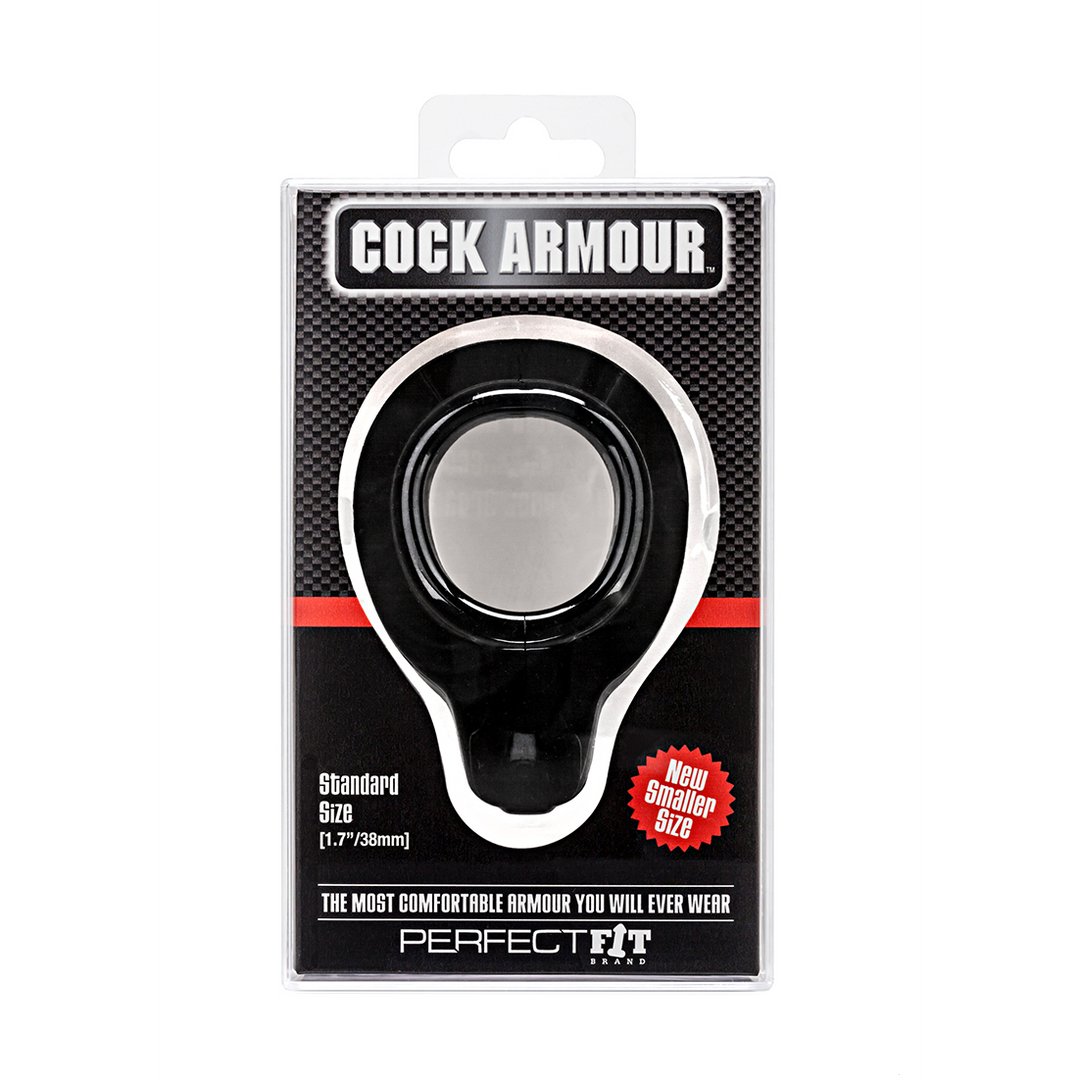 'Cock Armor Plastic Cockring Perineum Stimulatie - Zwart' - EroticToyzCockringenPerfectFitBrand