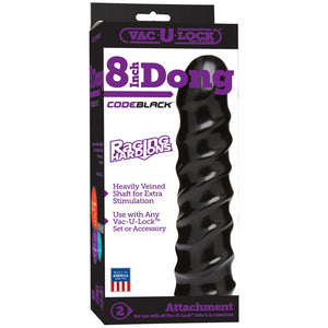 CodeBlack Raging Hard Dildo 20 cm - Zwart - EroticToyzVoorbinddildo'sDoc Johnson