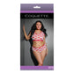 Crop Top en Shorts Set - Lip Print, Plus Size, Wit - Pleasureplay Queen sizeCoquette