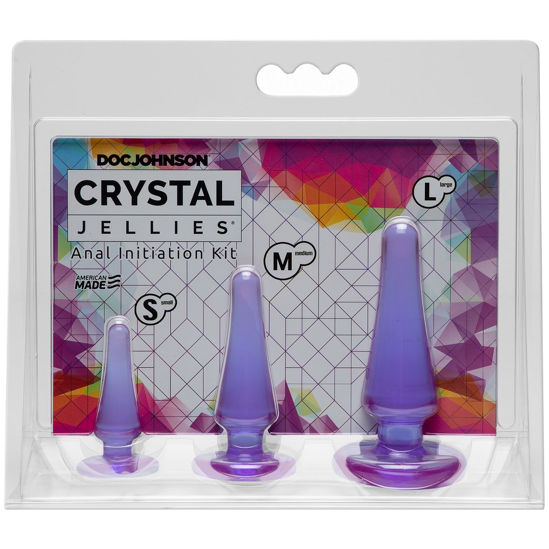 'Crystal Jellies Anaal Plug Set - 7,5 cm, 10 cm, 12,5 cm - Transparant' - EroticToyzButtplugs Anale Dildo's Niet VibrerendDoc Johnson