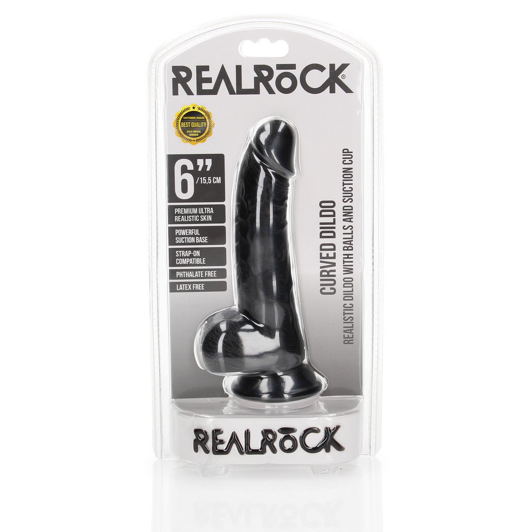 Curved Realistic Dildo with Balls and Suction Cup - 15,5 cm - EroticToyzProducten,Toys,Dildos,Realistische Dildo's,,GeslachtsneutraalRealRock by Shots