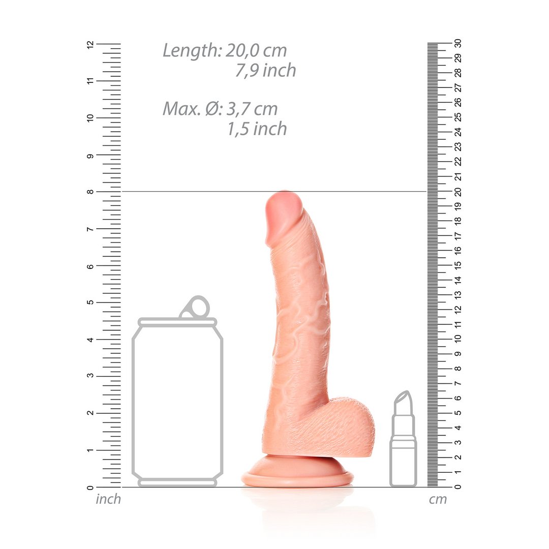 Curved Realistic Dildo with Balls and Suction Cup - 18 cm - EroticToyzProducten,Toys,Dildos,Realistische Dildo's,,GeslachtsneutraalRealRock by Shots