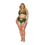 Dames Metallic Kant 3 - Delige Set - Plus Size - EroticToyzQueen sizeDreamgirl