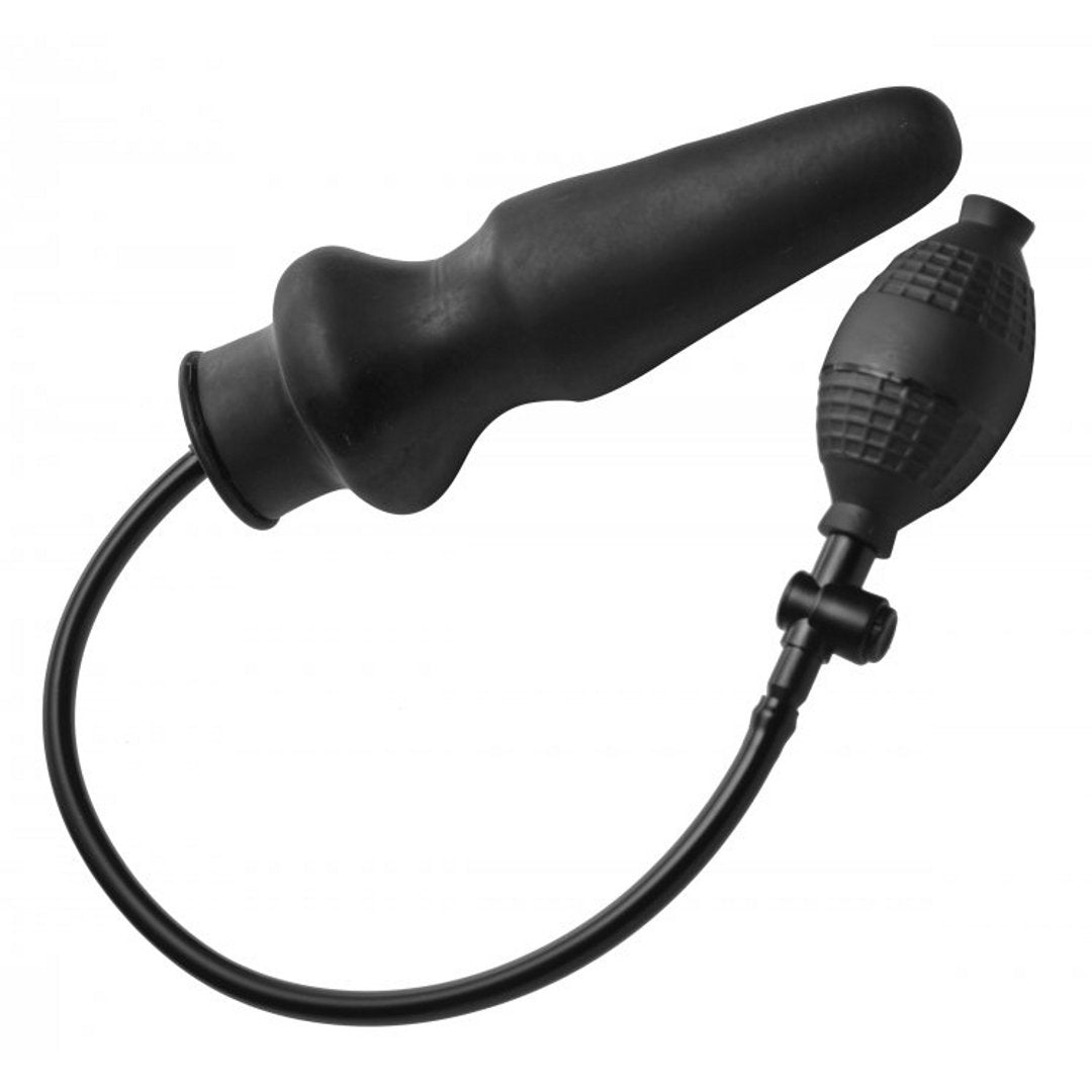 'Expand XL Opblaasbare Butt Plug Met Comfort Basis - Zwart' - EroticToyzOpblaasbaarXR Brands