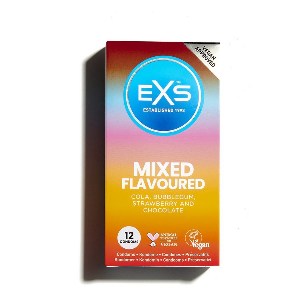 EXS Mixed Flavored - Condoms - 12 Pieces - EroticToyzProducten,Veilige Seks, Verzorging Hulp,Veilige Seks,Condooms voor Mannen,,MannelijkEXS