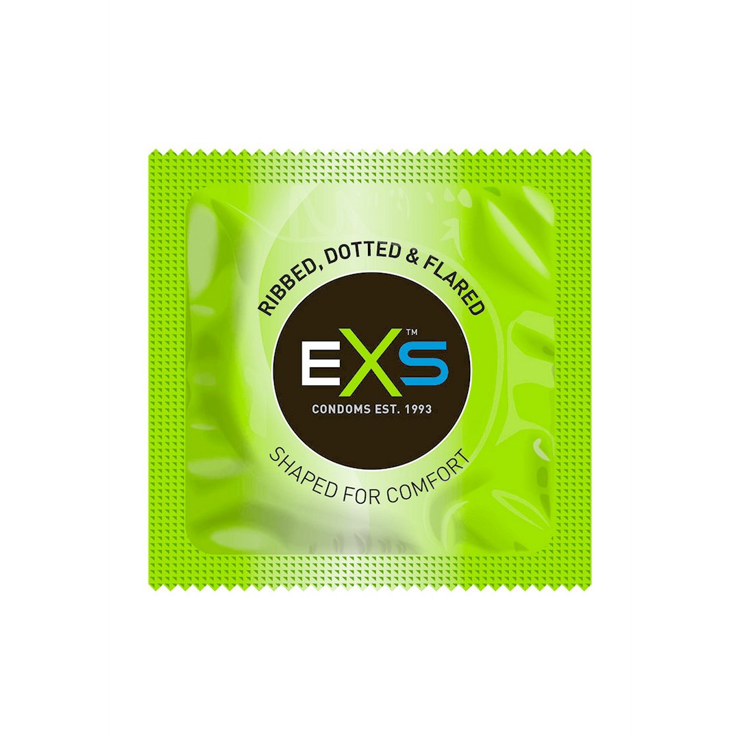 EXS Ribbed, Dotted and Flared - Condoms - 12 Pieces - EroticToyzProducten,Veilige Seks, Verzorging Hulp,Veilige Seks,Condooms voor Mannen,,MannelijkEXS