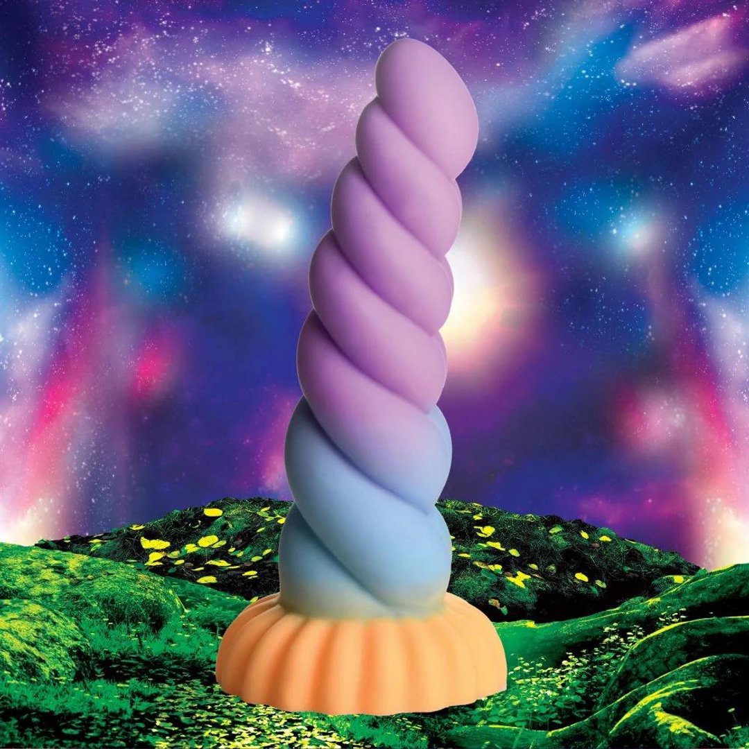 Fantasie Siliconen Dildo Met Zuignap - 21 cm - Oranje/Blauw/Paars - EroticToyzNiet - Fallische Dildo'sXR Brands