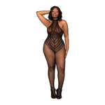 Fishnet Bodystocking Teddy - Plus Size - Black - EroticToyzProducten,Lingerie,Lingerie voor Haar,Bodysuits Teddies,Bodystockings,Queen size,,VrouwelijkDreamgirl