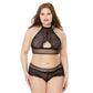 Haltertop en Hotpants Set - Visnet & Kant - Pleasureplay 2 - Delige SetCoquette