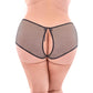Boyshort Met Visnet Split Back - Zwart - Pleasureplay Strings en SlipjesMagic Silk