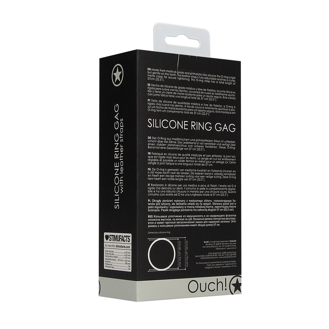 Fluweelzachte Silicone O - ring Gag met Leren Banden - EroticToyzGagsOuch! by Shots