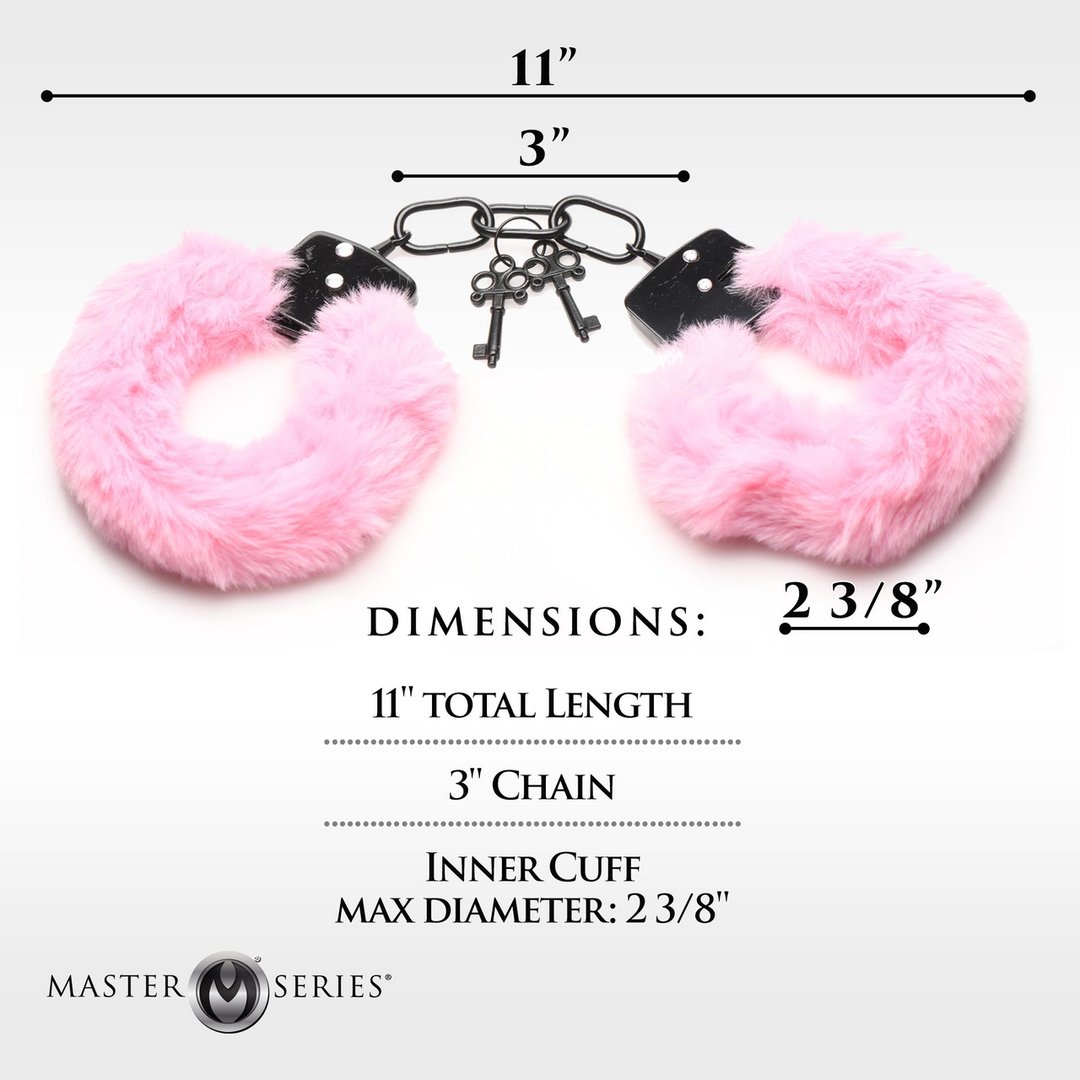 'Furry Handboeien - Verstelbaar 11,4 cm tot 18 cm - Roze' - EroticToyzHandboeienXR Brands