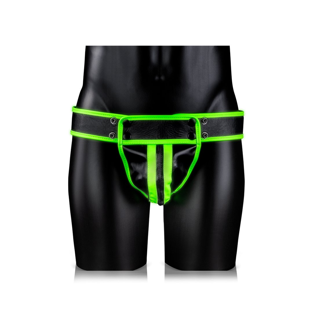 Gestreepte Glow in the Dark Jockstrap - M - EroticToyzJocksOuch! by Shots