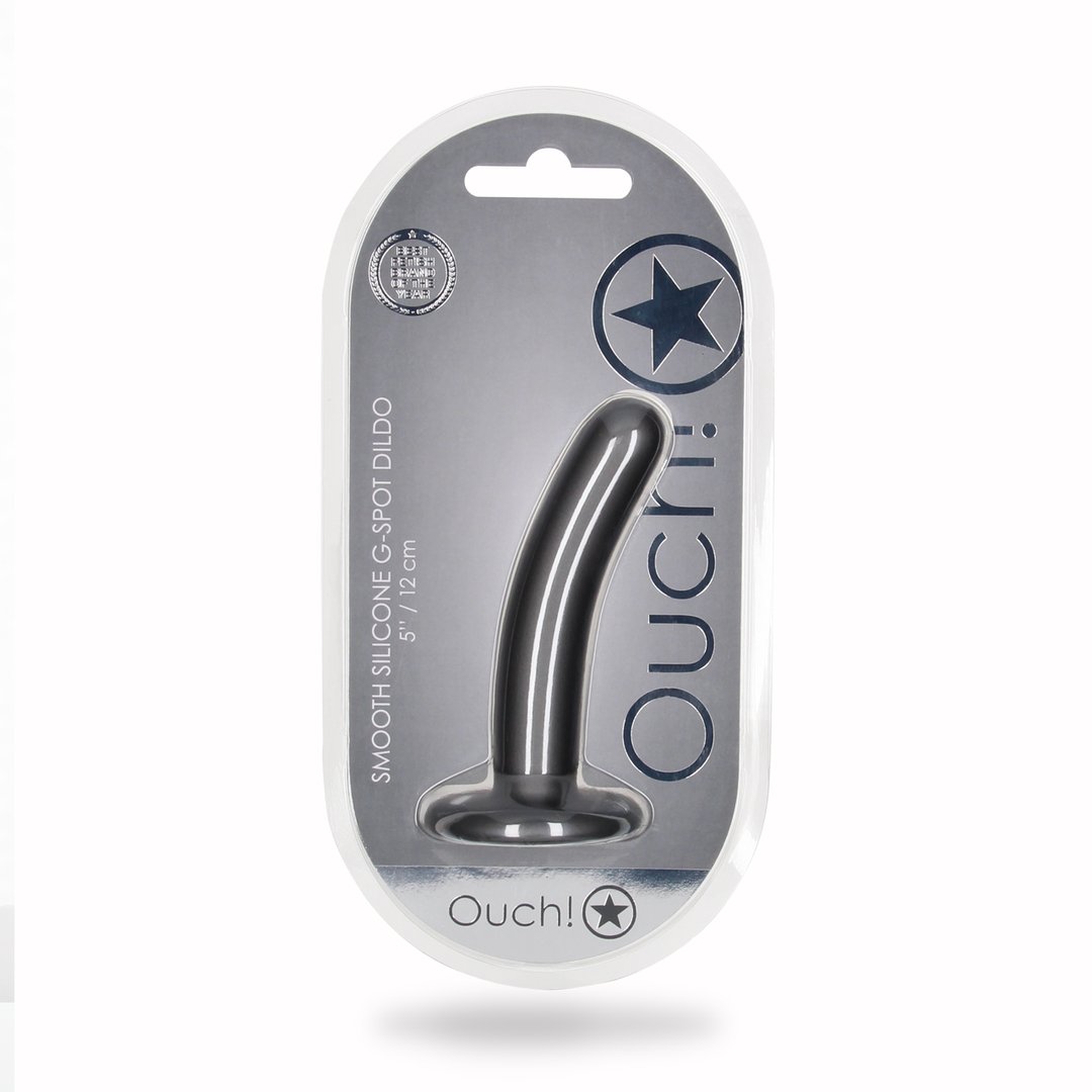 Gladde Silicone G - spot Dildo - 12 cm met Sterke Suction Cup en Metallic Kleur - EroticToyzSiliconen Dildo'sOuch! by Shots