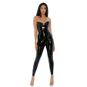 Glanzende Vinyl Broek M Zwart - Night Ride - EroticToyzBodysuits TeddiesForplay