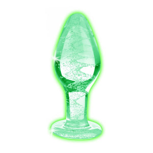 'GlowInTheDark Glazen Buttplug Groot - Lichtgevend' - EroticToyzButtplugs Anale Dildo's Niet VibrerendXR Brands