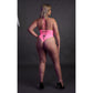 Neon Body - UV - Geactiveerd, Hoog - Gesneden, Neonroze/Neongroen, XS/XXXXL - Pleasureplay Bodysuits TeddiesOuch! by Shots