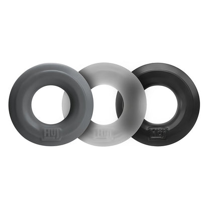 Huj3 Plus+ Silicone Cock Ring Set 3 - pack - Tar/Ice/Stone - EroticToyzCockringenHunkyjunk