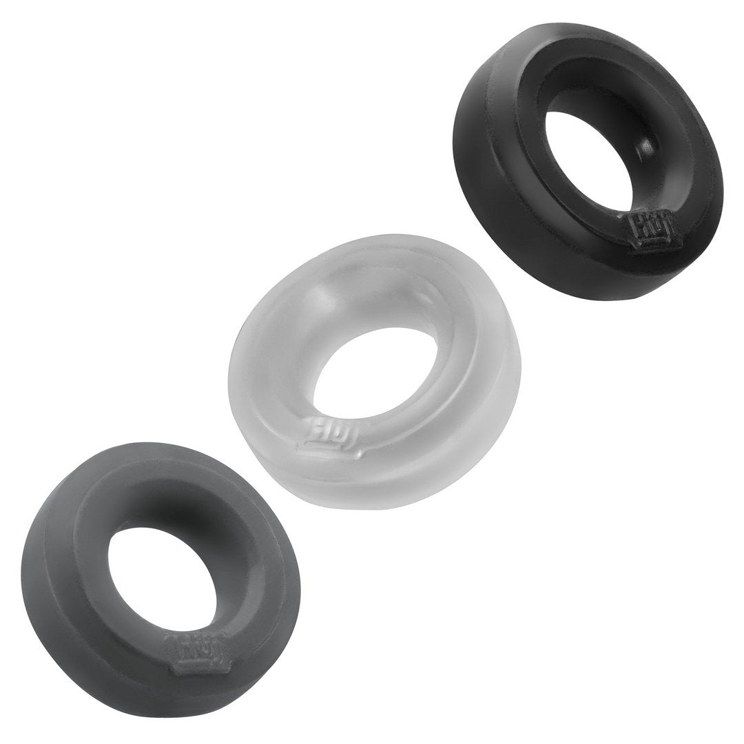 Huj3 Plus+ Silicone Cock Ring Set 3 - pack - Tar/Ice/Stone - EroticToyzCockringenHunkyjunk