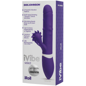 'iRoll Rabbit Vibrator met Stimulerende Tongen - Paars' - EroticToyzRabbit VibratorsDoc Johnson