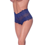 Kanten Boy Short met Splitkruis - XL - Blueberry - EroticToyzProducten,Lingerie,Lingerie voor Haar,Strings en Slipjes,,VrouwelijkMagic Silk