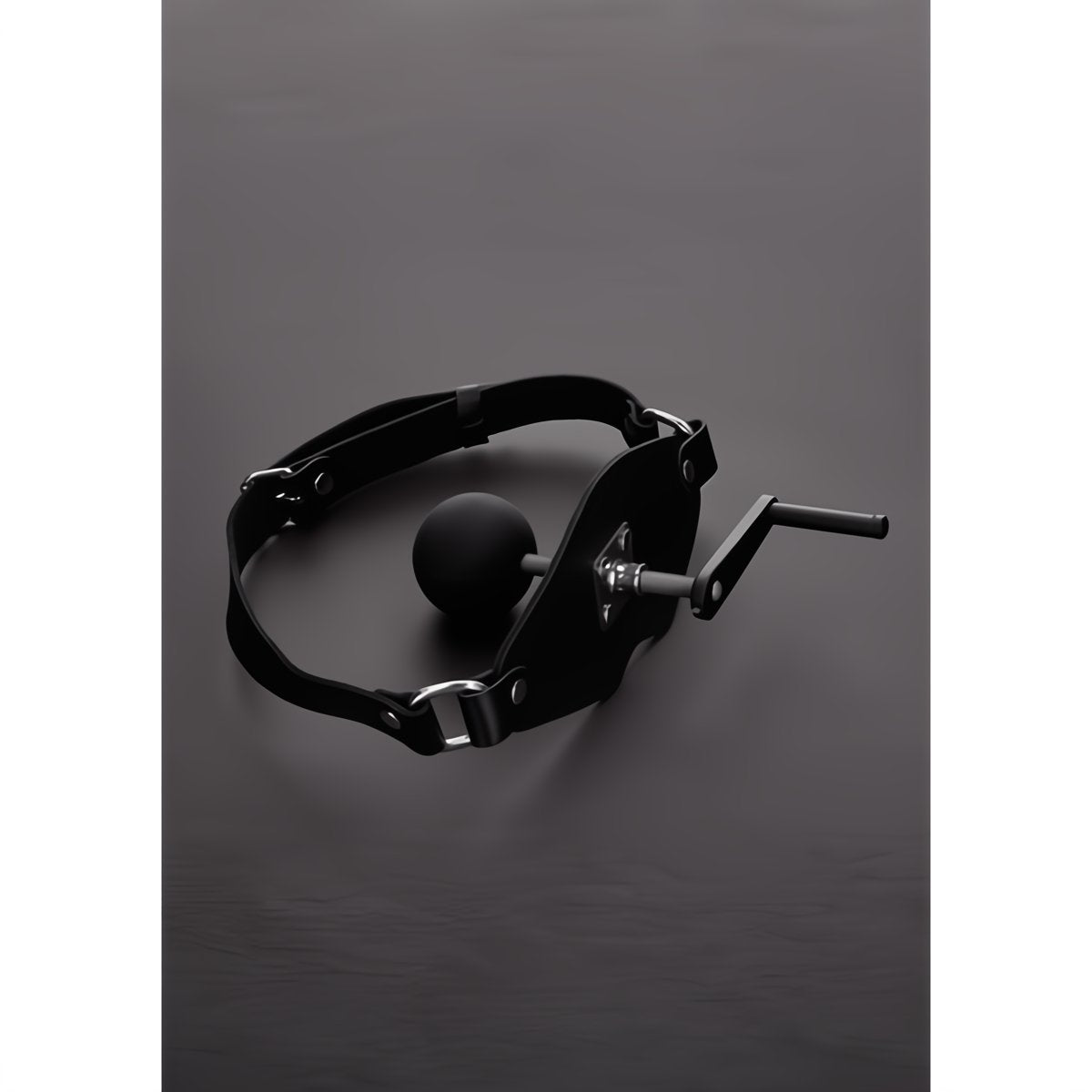 'Killer Leather Bite Ball Gag - Zwart' - EroticToyzGagsSteel by Shots