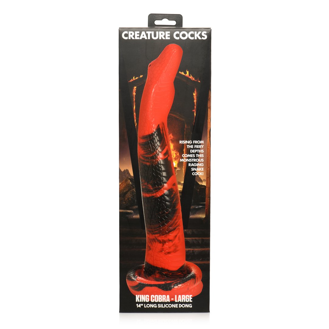 King Cobra Dildo 36 cm – Rood/Zwart – Met Zuignap - EroticToyzNiet - Fallische Dildo'sXR Brands