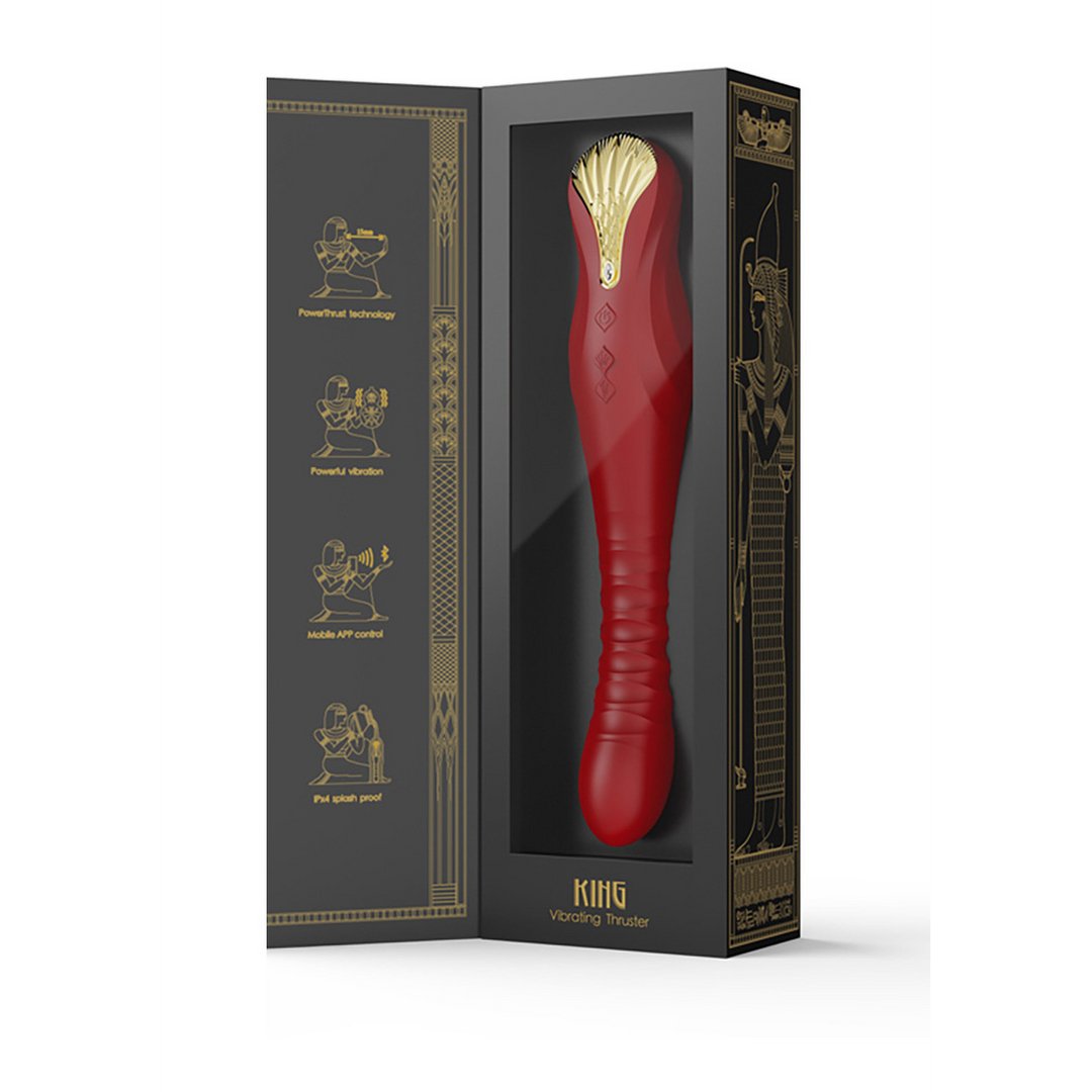 'King Power Thrust G - Spot Vibrator met Swarovski Kristallen - Goud' - EroticToyzThrusting VibratorsZalo