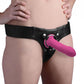 Knijpbare Trillende Dildo - Roze, 16.7 cm, Siliconen - Pleasureplay Strap On VibratorsXR Brands