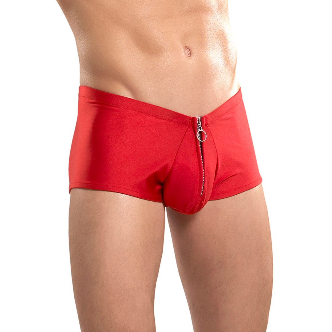 Korte Broek met Rits - XL - Rood - EroticToyzProducten,Lingerie,Lingerie voor Hem,Boxershorts,,MannelijkMale Power